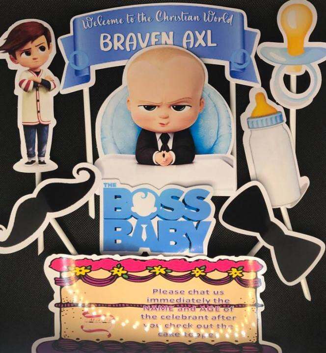 BOSS BABY CAKE TOPPERS with personalized name and age. | Lazada PH