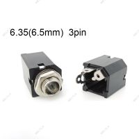 2pc PJ-612A 3Pin 6.35mm 6.5 mono Female power Jack Panel Mount Solder Nut Headphone Connector Socket 1/4 inch Audio Microphone WB15