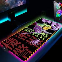 ☽✹✌ With Wire RGB Mouse Pad E-Evangelion PC Gaming Accessories LED Mousepad Gamer Cabinet Carpet Keyboard Mat Computer Desks Backlit