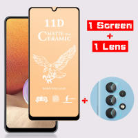 2-In-1 Soft Ceramic Matte Full Tempered Glass + Camera Lens Glass for Samsung Galaxy Note 10 Lite A72 A52 A32 A02s A12 A10s A10 A20s A20 A30 A30s A50 A50s M31 A70 A01 A11 A31 A51 A71 A21s Screen Protector Film