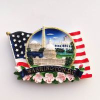 ☾∈ America Travelling Fridge Stickers USA Washington Boston Alaska Tourism Souvenirs Fridge Magnets Home Decor Wedding Gifts