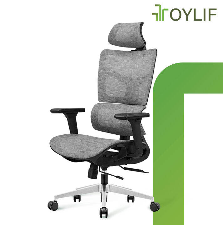 OYLIF 【Grey】Ergonomic Office Chair Breathable Mesh, computer chair