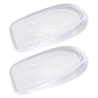 1pair Shoe Pads Height Increase Insoles Shockproof Inserts Heel Lifts Invisible Sneaker Cushion Elastic Silicone Feet Care Soft