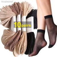 ▪✤✶ 10pairs Skin Color Transparent Thin Women Crystal Silk Socks Nylon Fashion Ladies Female Summer Short Ankle Silk Socks Meias