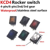 5PCS KCD4 Waterproof Boat Rocker Switch 6Pin 4Pin Latching On Off 16A 220V Llluminated Power Switch