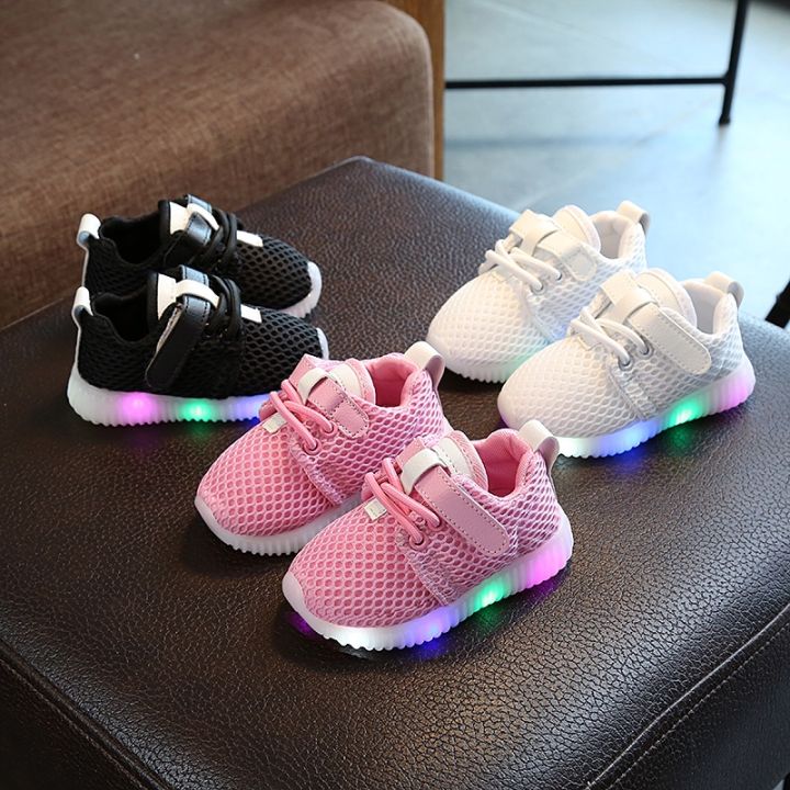 รองเท้าผ้าใบแฟชั่น-มีไฟ-led-สำหรับเด็ก
