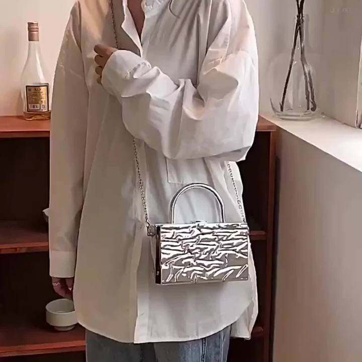 Metal Handle Design Women Party Clutch Bag 2022 New Shoulder Chain