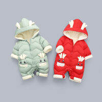 2023 New Born เสื้อผ้าเด็กผู้หญิงฤดูหนาว Snowsuit Plus กำมะหยี่หนาเด็กทารก Jumpsuit 0-3ปี Romper Boy Overalls เด็กวัยหัดเดิน Coat