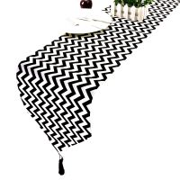 【cw】 32x250cm Table Runners Modern Black White Table Cover For Wedding Party Chirstmas Home Linen Cotton Tablecloth Decoration ！