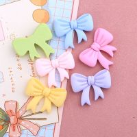 10Pcs Colorful Cute Resin Bowknot Flatback Cabochons Scrapbooking For Phone Case Decoration DIY Headwear Accessories