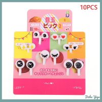 Jizha 10ชิ้น/เซ็ต MINI CUTE Cartoon Eyes Kawaii อาหารกลางวัน Bento BOX อาหารผลไม้หยิบส้อม