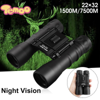 Temoo พับ22X32 1500เมตร-7500เมตรมินิแบบพกพา HD Optics สีเขียว Night Vision กล้องส่องทางไกลกล้องโทรทรรศน์คุณภาพสูง