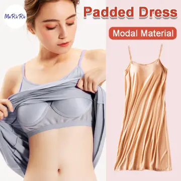 New Women Built In Padded Bra Tank Top Night Sleepwear Breathable Modal  Camisole Solid Casual Basic Shirt Women Tops Bra Vest Summer