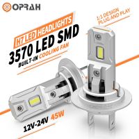 Oprah 2ชิ้นไฟหน้ารถมอเตอร์ไซค์แบบ Led H7 Canbus Csp 3570หลอดไฟ Led ไฟหน้าดีไซน์ขนาดเล็ก90W 16000lm 6000K โคมไฟกำลังสูงตัดหมอกองศา