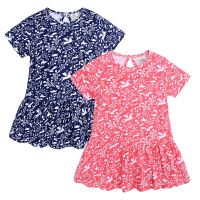 Summer New Children Girls Dresses Cotton Short Sleeve Cotton Skirt Full Printed A-Line Knee-High Ruffles Kids Dress  by Hs2023