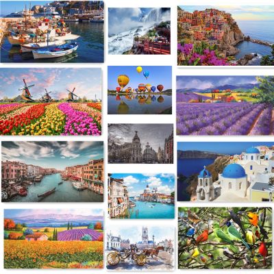 [hot]✑  46x28cm Jigsaw Puzzles 500 Pieces Paper Picture Landscape Painting Decompression for Adults Games