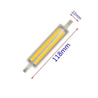 R7S LED หรี่ได้118มม. 10วัตต์,หลอดไฟ R7S กลม J118หลอดหลอดไฟคอร์น LED เปลี่ยนหลอดฮาโลเจนได้85-265โวลต์110โวลต์220โวลต์