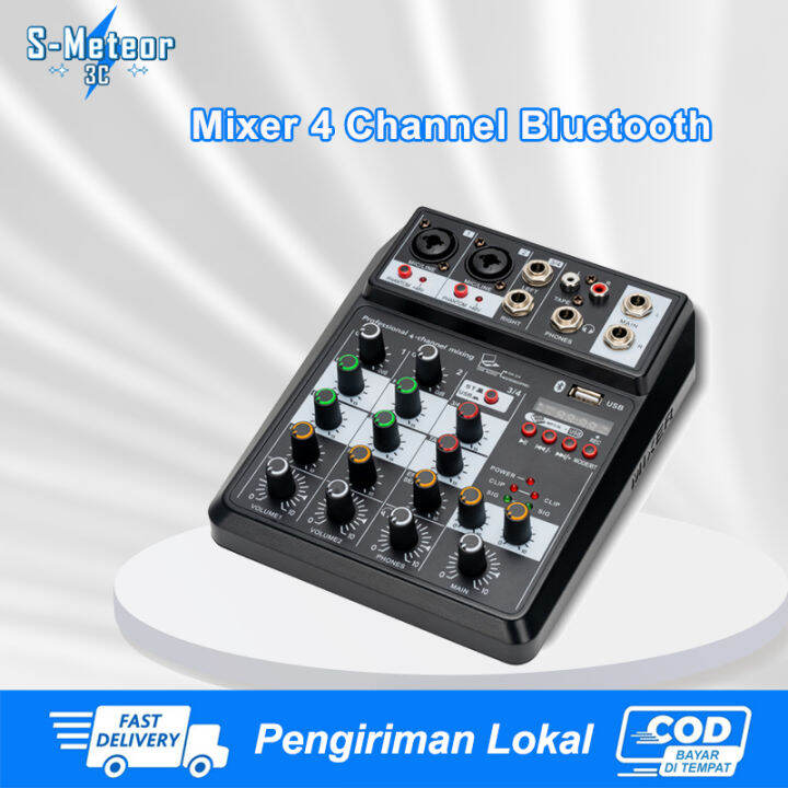 4 Channel Mixer Audio USB / Electro Bluetooth 4 Channel Mendukung