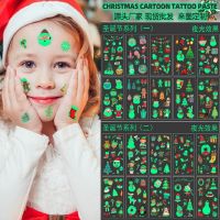 ✎✟ Christmas Stickers Blue Luminous Glow Tattoo Sticker Deer Glowing Snake Waterproof Temporary Tatoo Wrist Fake Tatto For Body Art