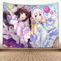 ✒﹉ Nice NEKOPARA Anime Tapestry Colorful Psychedelic Decorative Carpet Wall Fabric For Living Room Bedroom Kawaii Accessories Gift