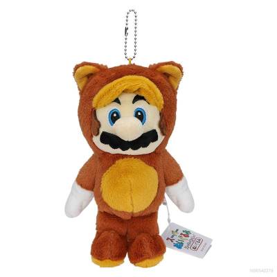 The Super Mario Bros Doll Plush Bag Pendant Cute Keyring Bear Raccoo Stuffed Toys Plushine Gift for Girl Kid