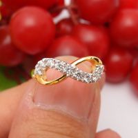 แหวนเพชรแท้ รูปอินฟินิตี้ เพชรแท้รวม 0.36 กะรัต หน้ากว้างใส่สวยเต็มนิ้ว