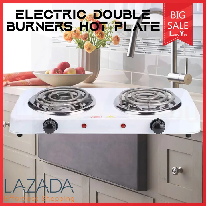 Electric Kitchen Double Burners Hot Plate Countertop Buffet Stove