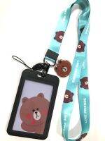 สายคล้องคอ  ซองใส่บัตร ที่ใส่บัตร พร้อม สายคล้องคอ ( 2cm) ลาย บราวน์  Brown  นำ้ตาล ฟ้า  มีป้าย เล็ก แถมด้วย สำหรับบัตร 5.5x8.5cm (body 7x11cm) สวยงาม น่าใช้งาน บริการเก็บเงินปลายทาง npnn