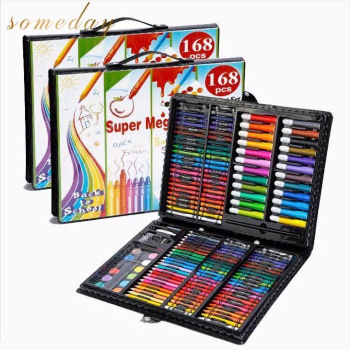 46 Pieces Drawing Art Set with Color Box Including Color Pencils, Wax