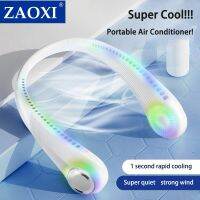 ZAOXI แขวนคอแฟนมินิแบบพกพา Bladeless USB ชาร์จใบ้พัดลมสำหรับกลางแจ้ง Ventilador Abanicos ระบายความร้อน