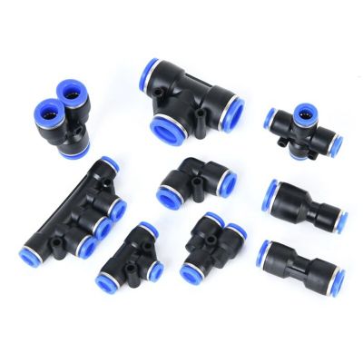 Pneumatic Fitting Pipe Connector Tube Air Quick Fittings Water Push In Hose Couping 4m 6mm 8mm 10mm 12mm 14mm PU PY PE PM PK PZA Pipe Fittings Accesso
