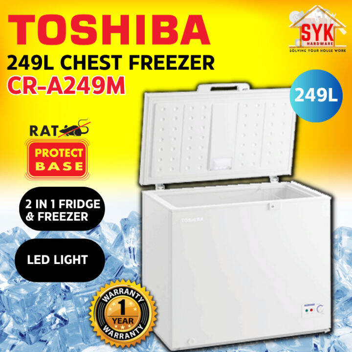 SYK TOSHIBA CR-A249M 249L 2 In 1 Chest Freezer Fridge Deep Frozen ...