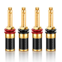 HIFI 4Pcs Gold Plated Copper Speaker Binding Post Female Banana Jack Connector HIFI Audio AMP Banana Plug Socket Terminal