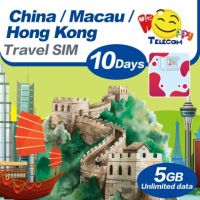 Happy - China, Macau, Hong Kong 10วันซิมการเดินทางข้อมูลไม่จำกัด5GB