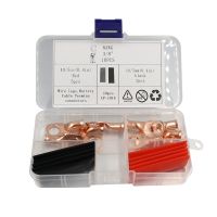 AWG8X3/8 Copper Wire Lug Ring Terminal Connector Battery Cable End Heat Shrinkable Tube Classification Kit