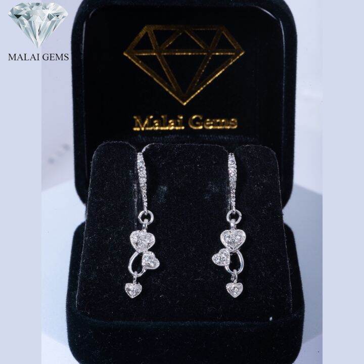 malai-gems-ต่างหูเพชร-เงินแท้-silver-925-เพชรสวิส-cz-เคลือบทองคำขาว-รุ่น-51000126-แถมกล่อง-ต่างหูcz-ต่างหูเงินแท้