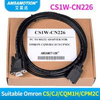 CS1W-CN226 SerialsสายOmron CS CJ CQM1H CPM2C SeriesเขียนโปรแกรมพีแอลซีสายRS232พอร์ต