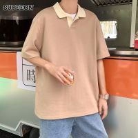 SUPEEON丨ฤดูร้อนแขนสั้นผู้ชายแขนสั้นลำลองหลวมเสื้อโปโลมีสไตล์หล่อ