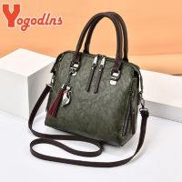 ZZOOI Yogodlns Vintage Cat Tassel Luxury Handbag Women Bags Double Zipper Crossbody Bags Shoulder Bag Casual Shell Tote Ladie