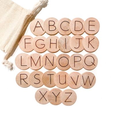 Ju wood 26 English letters wafer educational education toys pre-school education enlightenment card