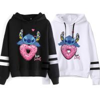 90s Disney Lilo Stitch Funny Cartoon Winter Hoodies Women Harajuku Cute Stitch Anime Sweatshirt Manga Streetwear Hoody Female