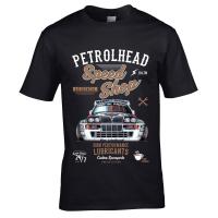 Speed Shop Pattern With Lancia Delta Integrale Hf Car Image T-Shirt Men Summer Tees Shirt Tops Tees Size T-Shirt