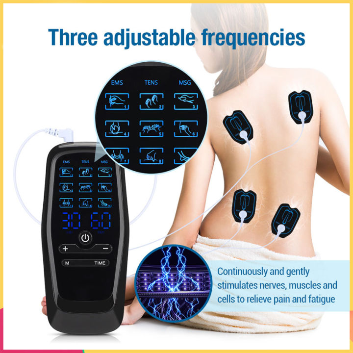 10 Modes Tens EMS Muscle Stimulation Massager Pain Relief Electric Low  Frequency Massager Dual Output Therapy Machine