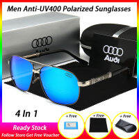 [ของแท้ 100%][4 in 1] tzp Store ใหม่ออดี้แว่นกันแดด Polarized ผู้ชาย UV 400 ขับรถแว่นกันแดดกรอบ