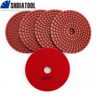 SHDIATOOL 4inch 5pcs 400 Professional diamond flexible polishing pads Grinding disc disk for granite marble ceramic