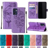 OPPO Reno7 5G/ Find X5 Lite Case, WindCase Butterfly PU Leather Flip Wallet Card Slots with Hand Strap, Stand Cover for OPPO Reno7 5G/ Find X5 Lite