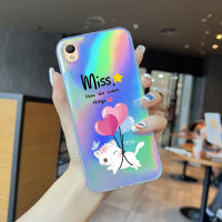 Volans เคสโทรศัพท์สลายเลเซอร์รุ้งลายการ์ตูนสัตว์นกฮูกกวางเอลก์ OPPO NEO A37F A17K A17 OPPO โปร่งใสขอบบางเฉียบ TPU นุ่มมากเคสกันกระแทกมีสีสันเคสบัตรเลเซอร์ในตัว