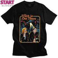 START Vintage The X Files เสื้อยืดผู้ชาย The Truth Is Out There Tshirt Anime Street Cartoon Short Sleeve Cotton T-Shirt