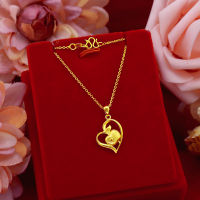 ⚡พร้อมส่งจากไทย⚡แฟชั่นญี่ปุ่นและเกาหลีเวียดนาม Placer Gold 24K Real Gold Plated Love Apple Necklace For Women