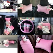 hot Sanrio Anime Hello Kitty Plush Seat Belt Cover Car Pillow KT Cat Car